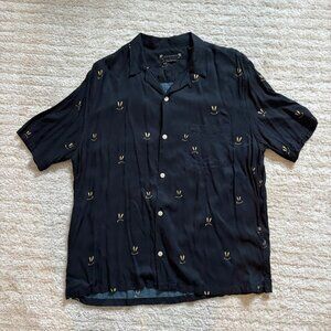 ALLSAINTS Mens Smile Print Relaxed Button Down Shirt